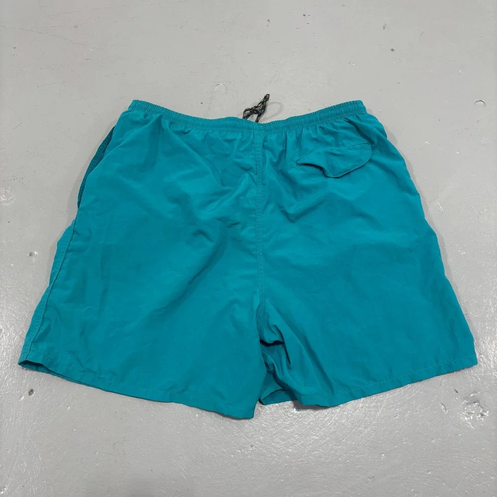 Vintage LL Bean Supplex Nylon Shorts Mens Large Teal Blue 5